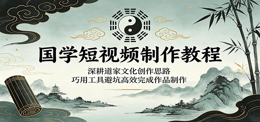 国学短视频制作教程：深耕道家文化创作思路，巧用工具避坑高效完成作品制作-源创文化-轻创终点站