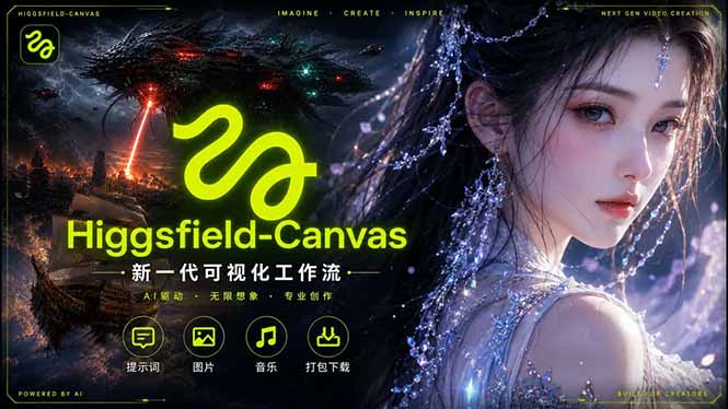 Higgsfield Canvas AI视频制作详解，节点式工作流搭建，重构新式视频创作完整教程-源创文化-轻创终点站