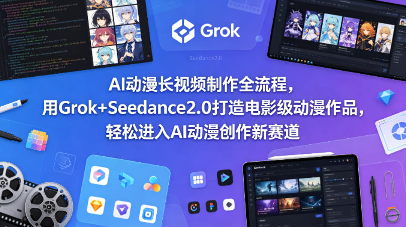 AI动漫长视频制作全流程，用Grok+Seedance2.0打造电影级动漫作品，轻松进入AI动漫创作新赛道-源创文化-轻创终点站