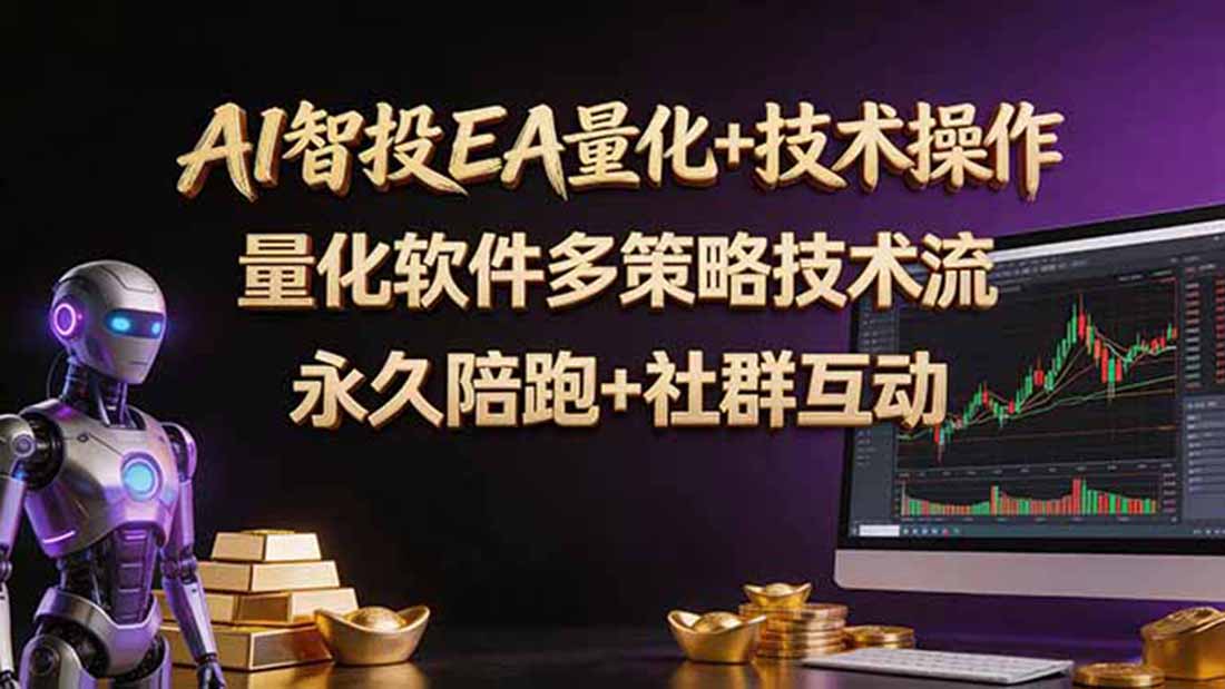 AI智投EA量化操作技术训练营，软件自动操作，简单学习轻松上入手日入30-100U-源创文化-轻创终点站