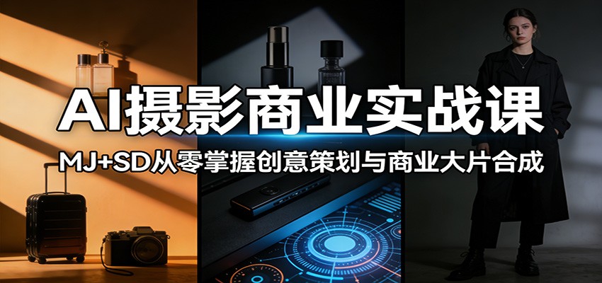 AI摄影商业实战课：MJ+SD从零掌握创意策划与商业大片合成-源创文化-轻创终点站