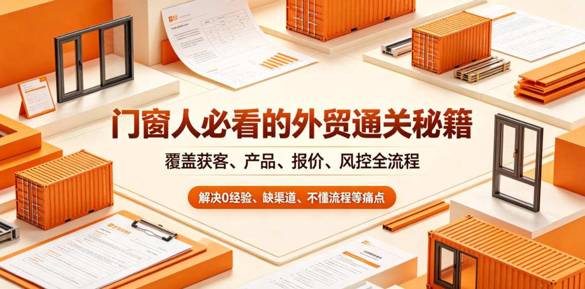 门窗人必看的外贸通关秘籍，块覆盖获客、产品、报价、风控全流程，解决0经验、缺渠道、不懂流程等痛点-源创文化-轻创终点站
