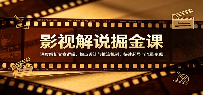 影视解说掘金课：深度解析文案逻辑、槽点设计与推流机制，快速起号与流量变现-源创文化-轻创终点站
