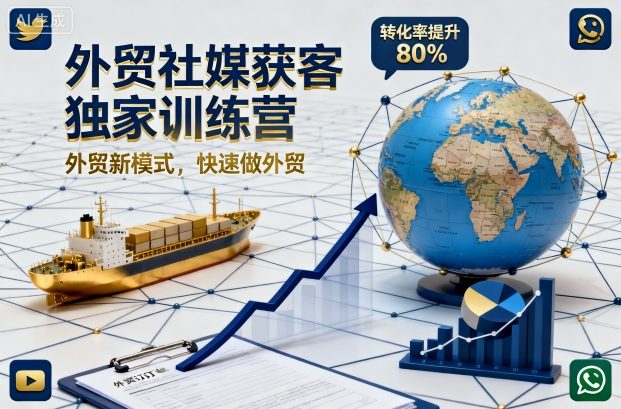 外贸社媒获客独家训练营，外贸新模式，快速做外贸(更新26年5月)-源创文化-轻创终点站