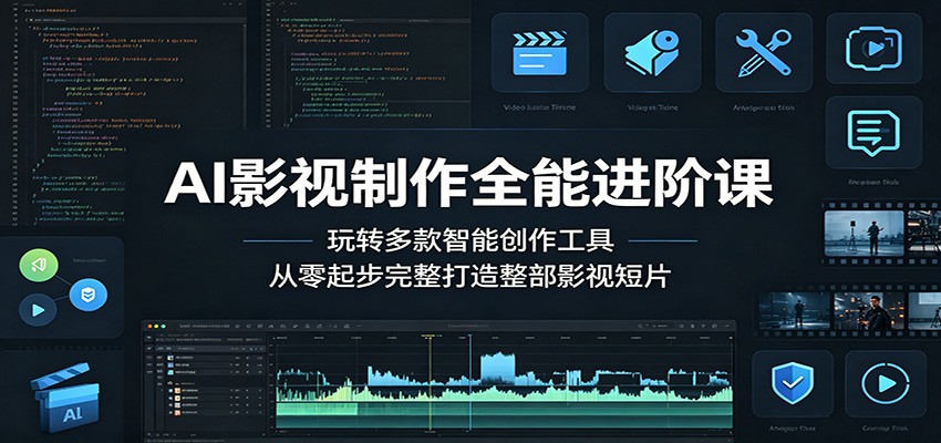 AI影视制作全能进阶课：玩转多款智能创作工具，从零起步完整打造整部影视短片-源创文化-轻创终点站
