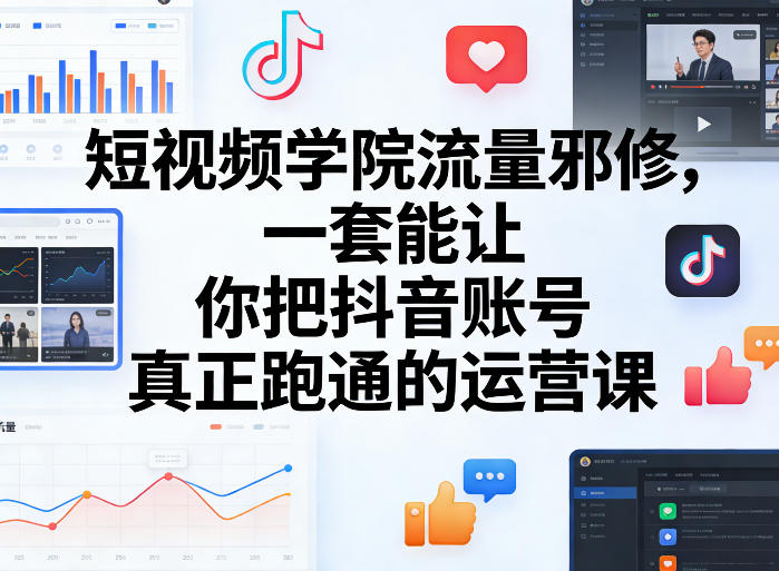 短视频学院流量邪修，一套能让你把抖音账号真正跑通的运营课-源创文化-轻创终点站