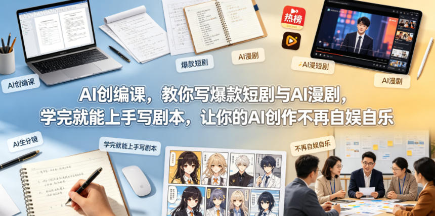 AI创编课，教你写爆款短剧与AI漫剧，学完就能上手写剧本，让你的AI创作不再自娱自乐-源创文化-轻创终点站