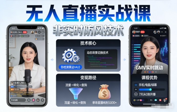 宝子哥无人直播实战课，非实时防风技术，聚焦抖音快手等平台直播带货，轻松开启直播变现之路(更新2026年5月29日)-源创文化-轻创终点站