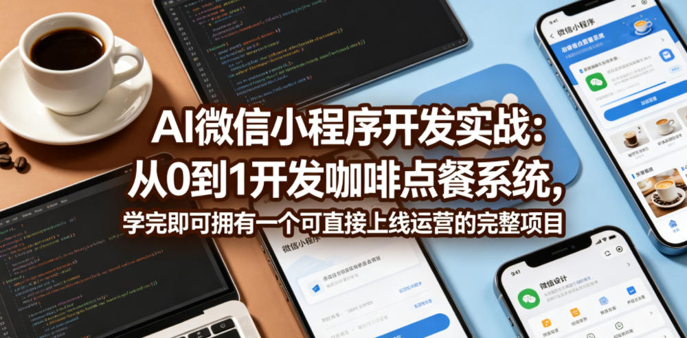 AI微信小程序开发实战：从0到1开发咖啡点餐系统，学完即可拥有一个可直接上线运营的完整项目-源创文化-轻创终点站