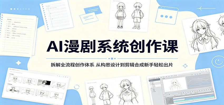 AI漫剧系统创作课:拆解全流程创作体系,从构思设计到剪辑合成新手轻松出片-源创文化-轻创终点站