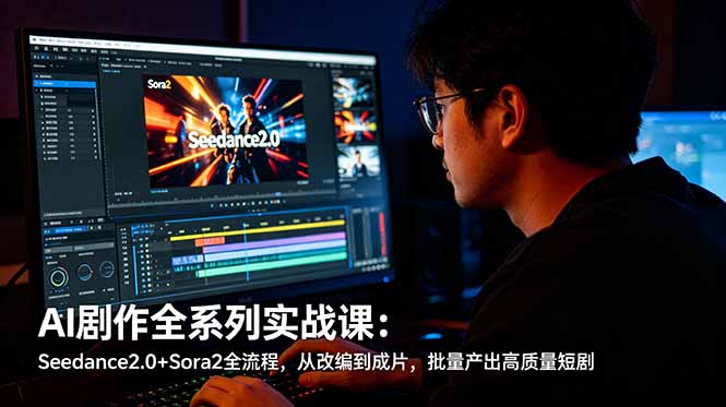 AI剧作全系列实战课：Seedance2.0+Sora2全流程，从改编到成片，批量产出高质量短剧-源创文化-轻创终点站