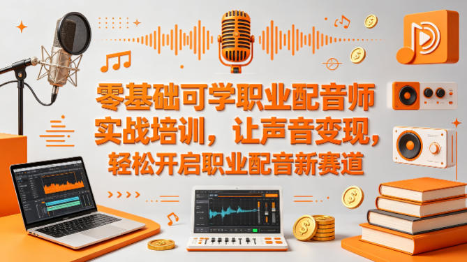 零基础可学职业配音师实战培训，让声音变现，轻松开启职业配音新赛道-源创文化-轻创终点站