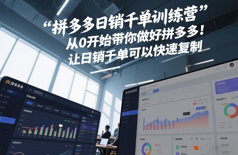 拼多多日销千单训练营，从0开始带你做好拼多多，让日销千单可以快速复制(更新26年5月)-源创文化-轻创终点站