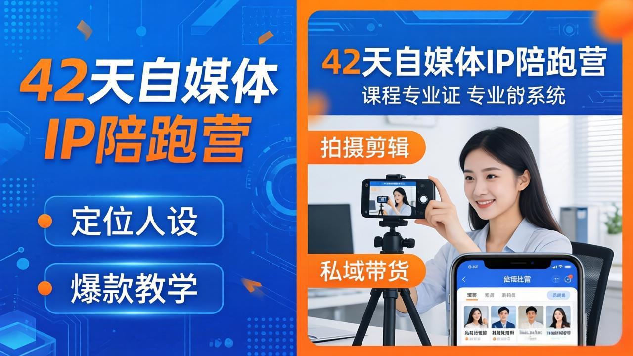 42天自媒体IP陪跑营-26年4月19更新：定位人设爆款全教学，拍摄剪辑私域带货一站式落地-源创文化-轻创终点站