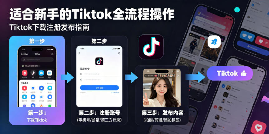 Tiktok下载注册发布，适合新手的Tiktok全流程操作-源创文化-轻创终点站