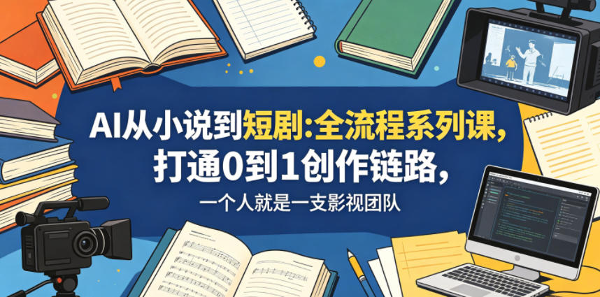 AI从小说到短剧全流程系列课，打通0到1创作链路，一个人就是一支影视团队-源创文化-轻创终点站