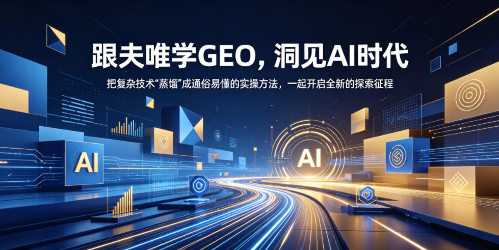 跟夫唯学GEO，洞见AI时代，把复杂技术“蒸馏”成通俗易懂的实操方法，一起开启全新的探索征程-源创文化-轻创终点站
