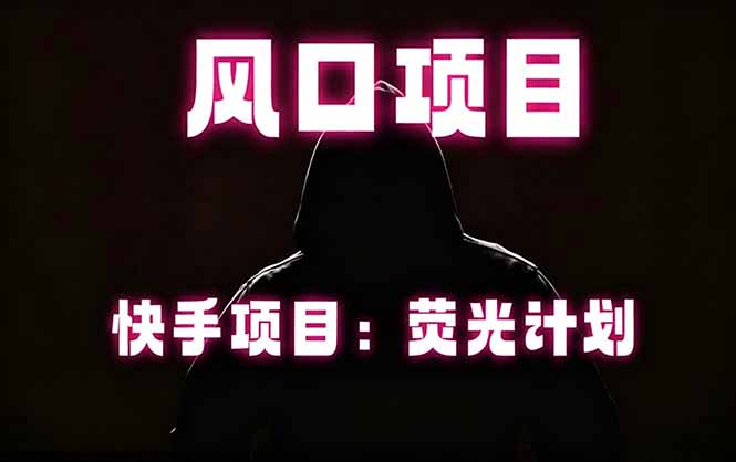 快手风口项目，荧光计划托管，长期稳定，适合批量做-源创文化-轻创终点站