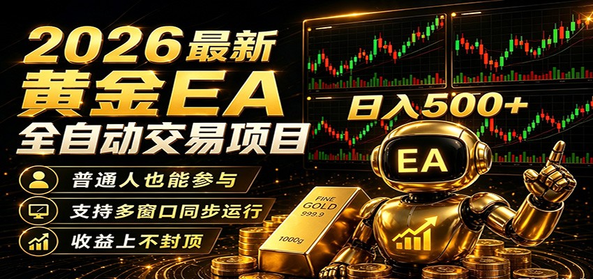 2026黄金EA全自动量化，零技术·全自动·收益上不封顶，低门槛日入500+-源创文化-轻创终点站