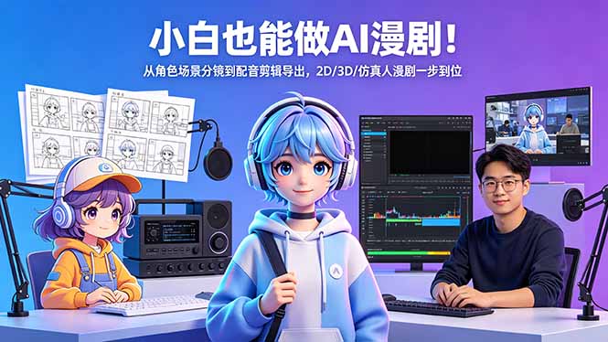 小白也能做AI漫剧！从角色场景分镜到配音剪辑导出，2D/3D/仿真人漫剧一步到位-源创文化-轻创终点站