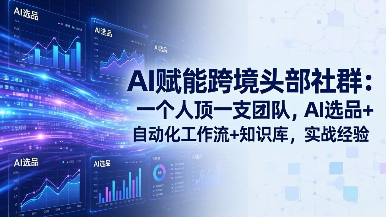 AI赋能跨境头部社群-更新5月:一个人顶一支团队,AI选品+自动化工作流+知识库,实战经验-源创文化-轻创终点站