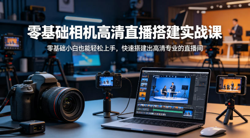 零基础相机高清直播间搭建实战课,小白也能轻松上手,快速搭建出高清专业的直播间-源创文化-轻创终点站