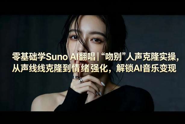 零基础学Suno AI翻唱｜《吻别》人声克隆实操，从声线克隆到情绪强化，解锁AI音乐变现-源创文化-轻创终点站
