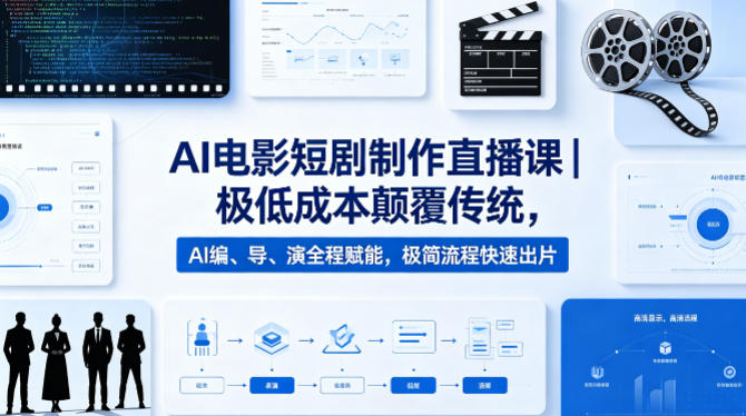 AI电影短剧制作直播课｜极低成本颠覆传统，AI编、导、演全程赋能，极简流程快速出片-源创文化-轻创终点站