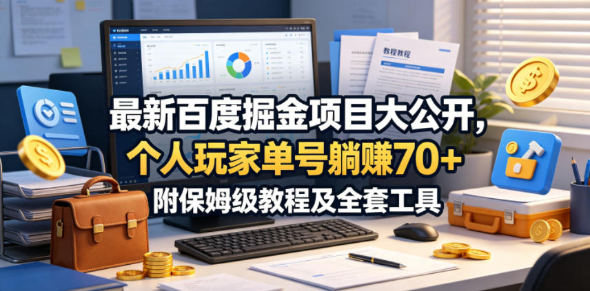 最新百度掘金项目大公开,个人玩家单号躺賺70+,附保姆级教程及全套工具【揭秘】-源创文化-轻创终点站