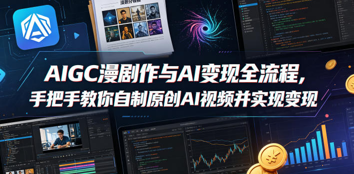 AIGC漫剧创作与AI变现全流程，手把手教你自制原创AI视频并实现变现-源创文化-轻创终点站