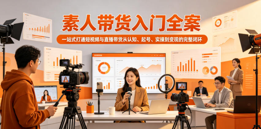 素人带货入门全案，一站式打通短视频与直播带货从认知、起号、实操到变现的完整闭环-源创文化-轻创终点站