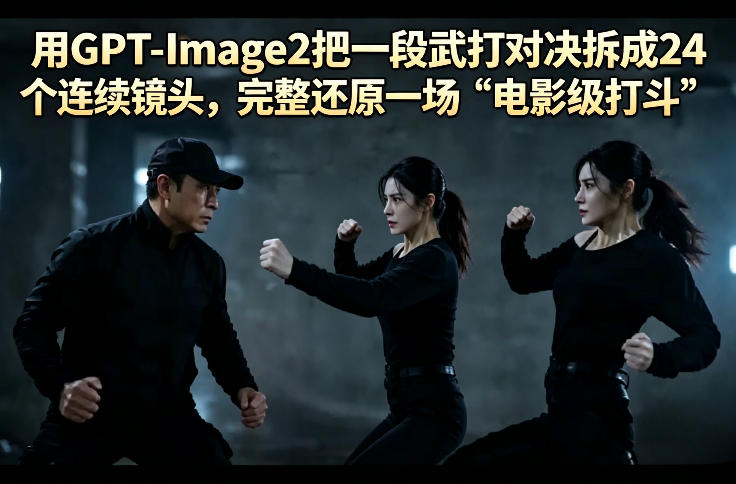 用GPT-Image2把一段武打对决拆成24个连续镜头，完整还原一场“电影级打斗”-源创文化-轻创终点站