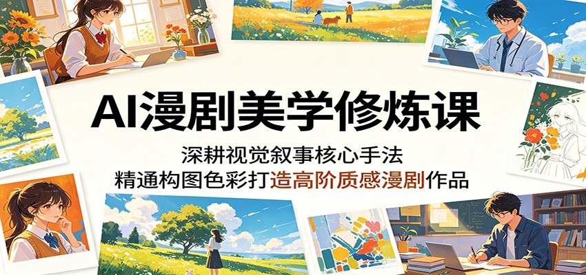 AI漫剧美学修炼课：深耕视觉叙事核心手法，精通构图色彩打造高阶质感漫剧作品-源创文化-轻创终点站
