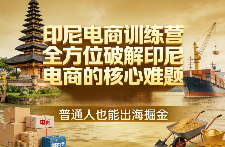 印尼电商训练营,全方位破解印尼电商的核心难题,普通人也能出海掘金-源创文化-轻创终点站