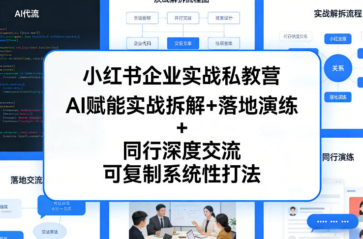 小红书企业实战私教营,AI赋能实战拆解+落地演练+同行深度交流,可复制系统性打法-源创文化-轻创终点站