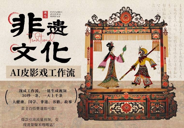 AI一键生成民俗文化非遗皮影戏视频,一刀不剪无需剪辑,30S一条,一天上百条,流量财富嘎嘎猛-源创文化-轻创终点站