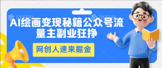 AI绘画变现秘籍:公众号流量主副业狂挣,网创人速来掘金-源创文化-轻创终点站