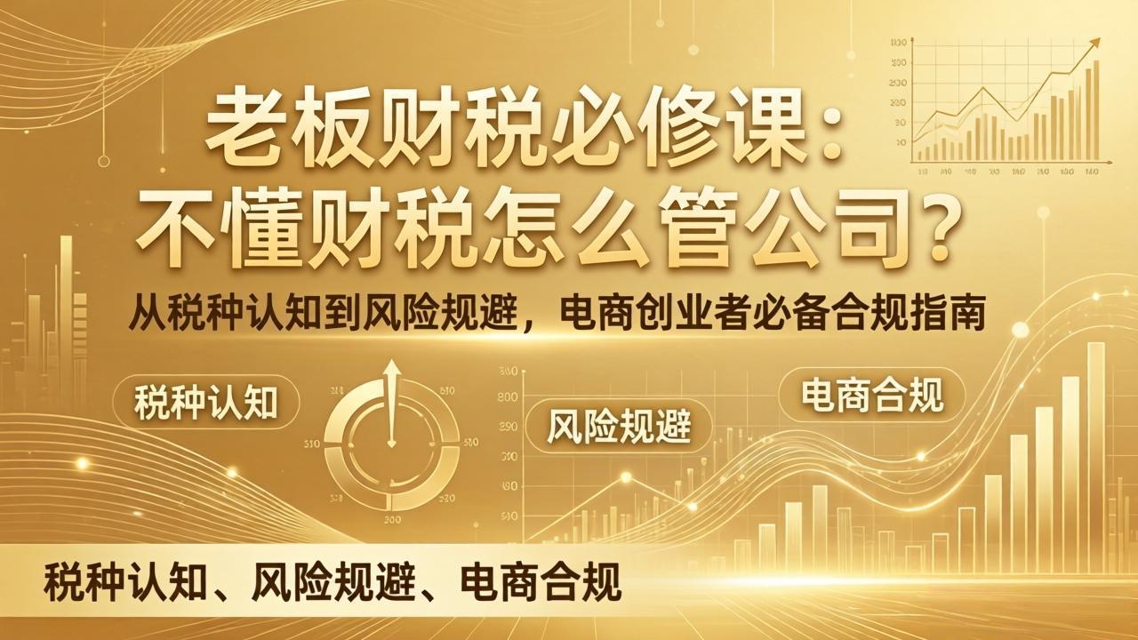 老板财税必修课：不懂财税怎么管公司？从税种认知到风险规避，电商创业者必备合规指南-源创文化-轻创终点站