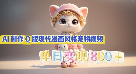 AI制作Q版现代漫画风格宠物视频，单日变现几张-源创文化-轻创终点站