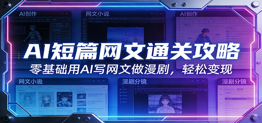 AI短篇网文通关攻略：零基础用AI写网文做漫剧，轻松变现-源创文化-轻创终点站