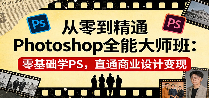 从零到精通Photoshop全能大师班：零基础学PS，直通商业设计变现-源创文化-轻创终点站