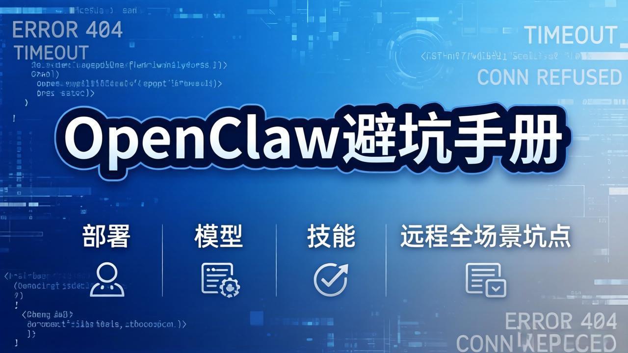 OpenClaw避坑手册:部署+模型+技能+远程全场景坑点,一次性给你说全,少走弯路-源创文化-轻创终点站