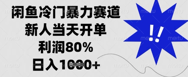 闲鱼冷门暴力赛道，新人当天开单，利润80%，日入数张【揭秘】-源创文化-轻创终点站