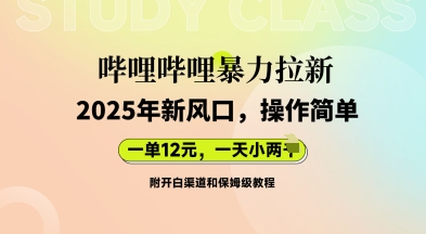 哔哩哔哩暴力拉新:2025年新风口,一单12元,一天数张(附开白渠道和保姆级教程)-源创文化-轻创终点站